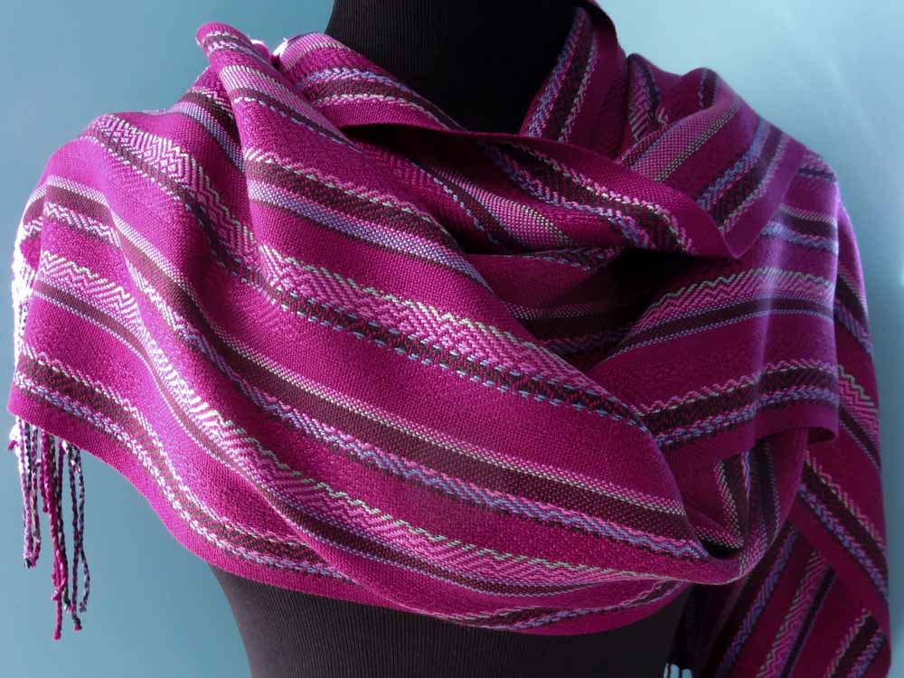 Green Silk-Cotton Scarf Handwoven by Afghan Women
